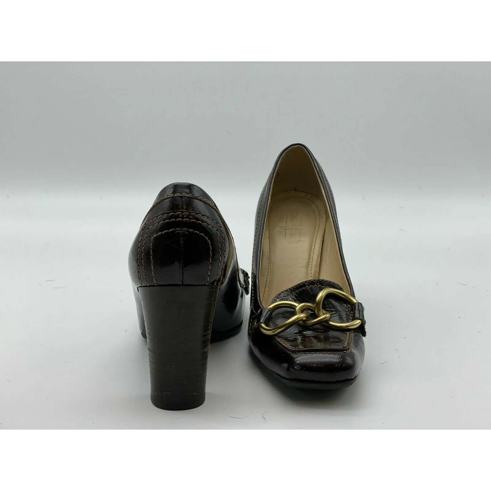 Coach Krystle Leather Loafer Pump Heel Pumps Made in Italy Size 7.5 B