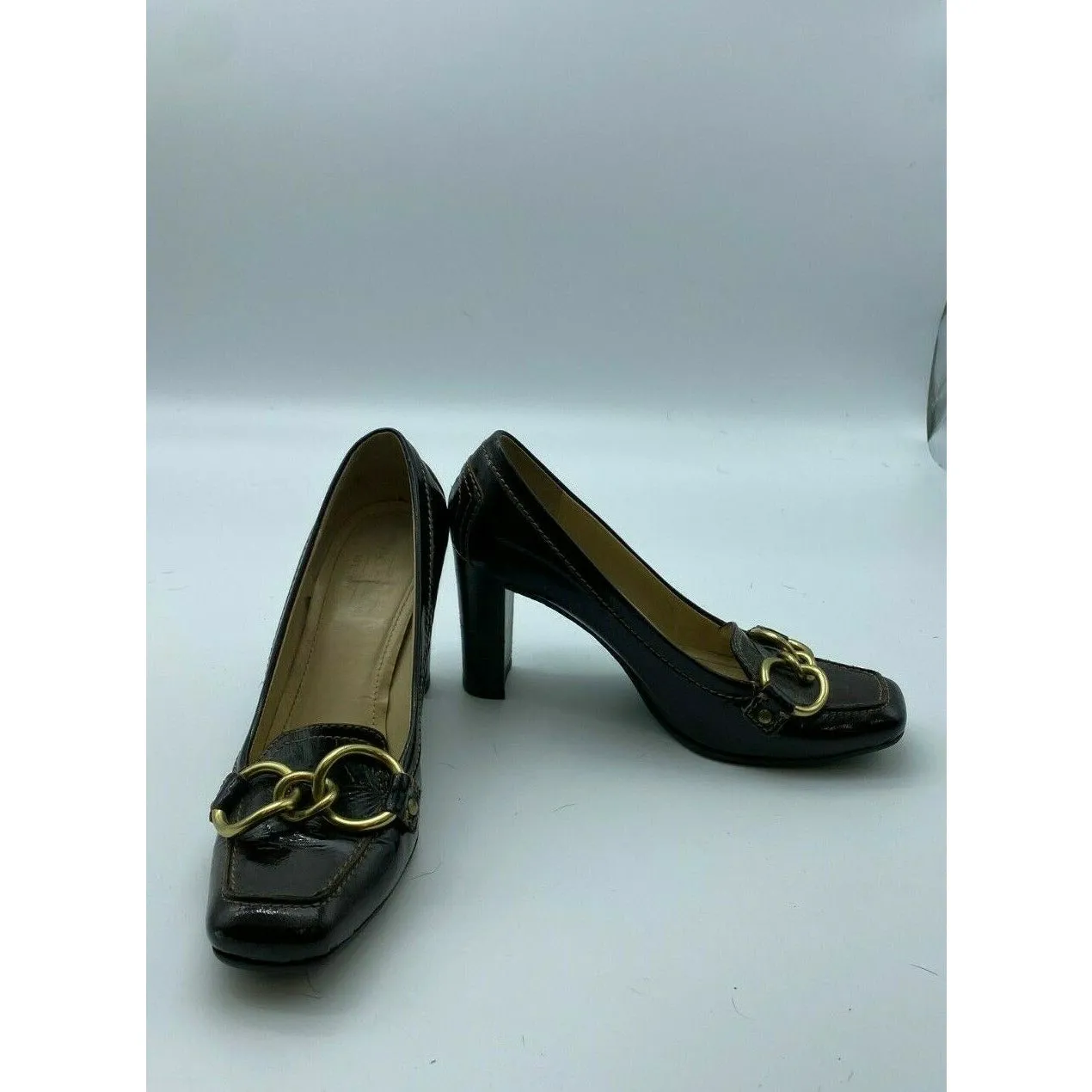 Coach Krystle Leather Loafer Pump Heel Pumps Made in Italy Size 7.5 B