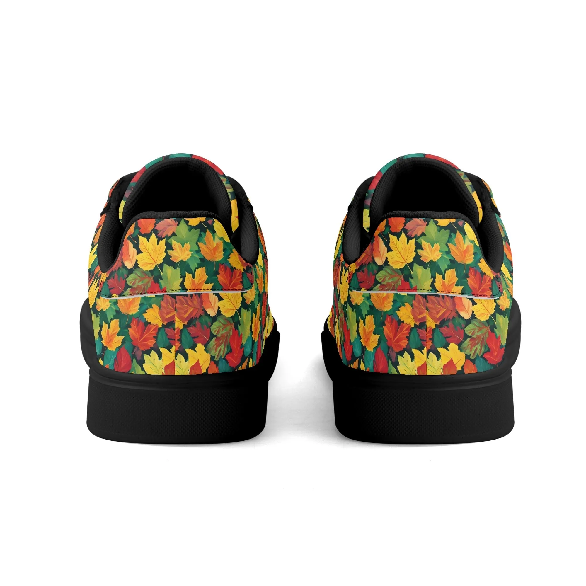 Colorful Leaves Adult Lightweight Brand Low Top Leather Shoes