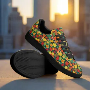 Colorful Leaves Adult Lightweight Brand Low Top Leather Shoes