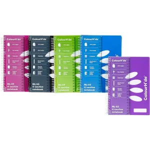 Colourhide 4-Subject Notebook 200 Page A5 Assorted
