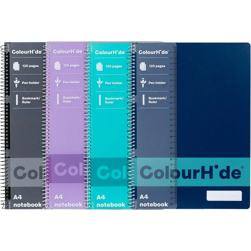Colourhide Core Notebook 120 Pages A4 Assorted Pack 4