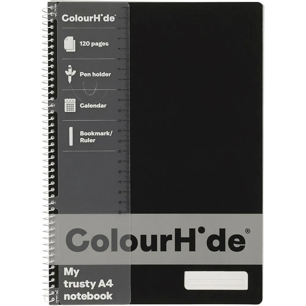 Colourhide My Trusty Notebook 120 Page A4 Black