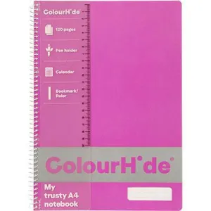 Colourhide My Trusty Notebook 120 Page A4 Fluoro Pink