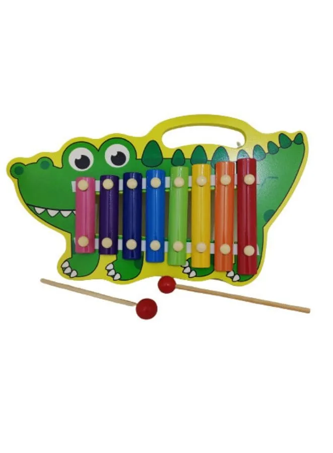 Crocodile Musical Instrument Xylophone with 8 Key Scales for Early Learning and Creative Play for Kids (Recommended Age: 2 )