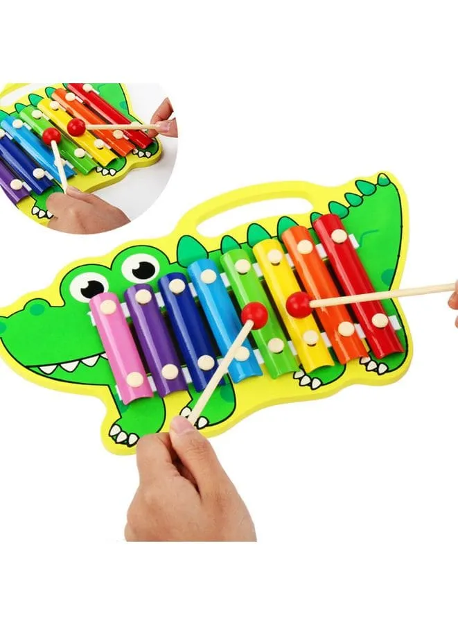 Crocodile Musical Instrument Xylophone with 8 Key Scales for Early Learning and Creative Play for Kids (Recommended Age: 2 )