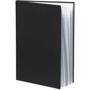 Cumberland Leathergrain Notebook Casebound Blank 100 Leaf A4 Black