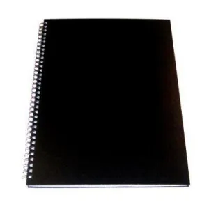 Cumberland Leathergrain Notebook Spiral Bound Feint Ruled 100 Leaf A6 Black