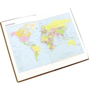 Cumberland Travel Diary Globe Design With Clear Pvc Cover 150 X 95Mm