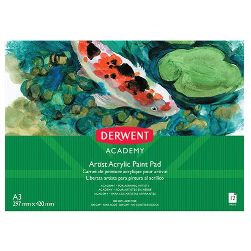 Derwent Academy Artist Acryclic Paint Pad Landscape 12 Sheets A3 5 Pack