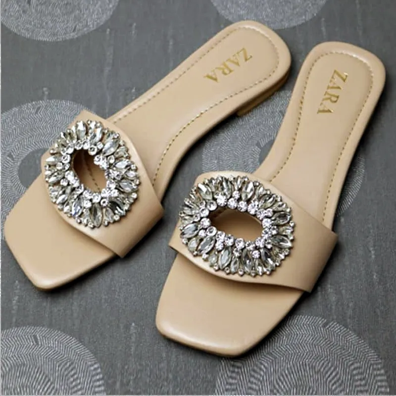 Embellished Flat Vinyl Sandals For Woman-#1021 #22