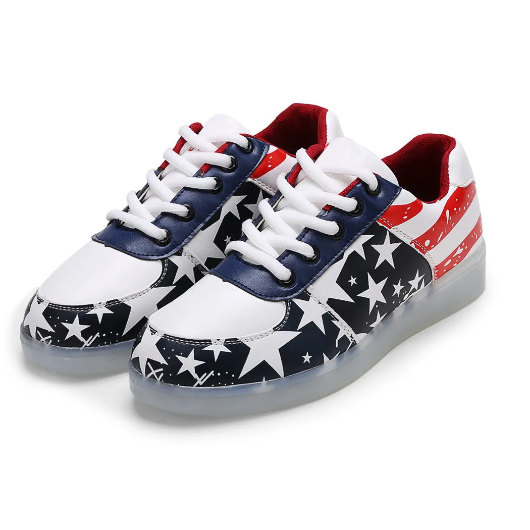 Fashion Unisex Lace Up LED Light Luminous Shoes Sportswear Sneaker Casual Shoes