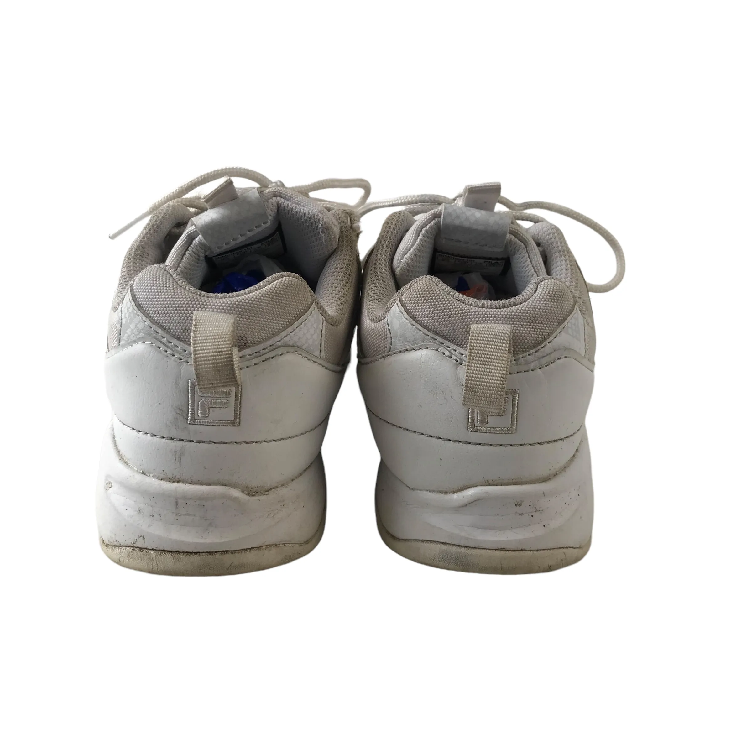 Fila trainers shoe size UK 5 white with laces