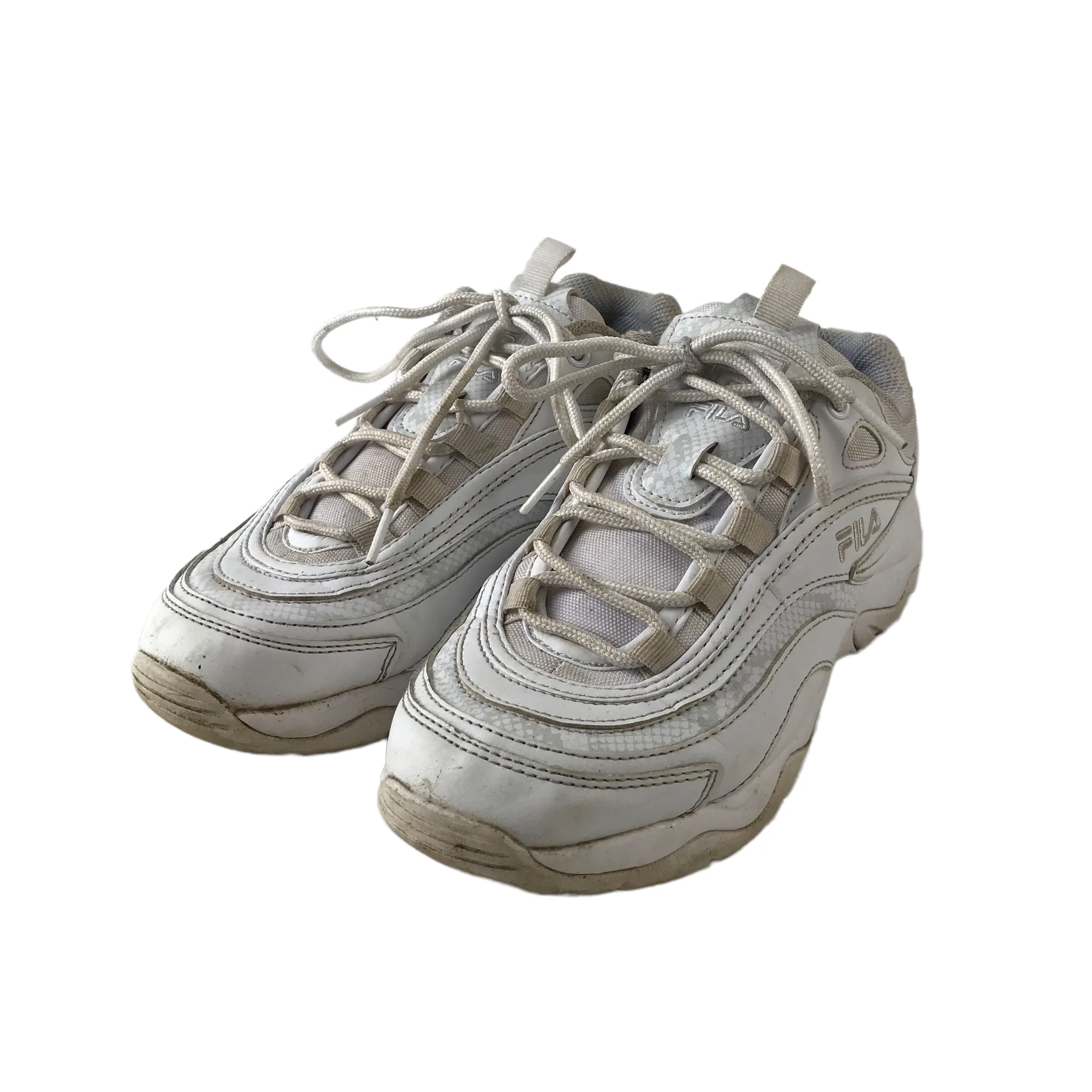 Fila trainers shoe size UK 5 white with laces