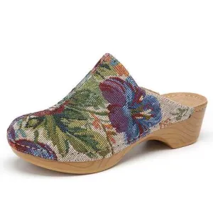 Flower Cloth Pattern Sandals