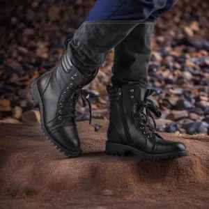 Handmade men black military boots, dress formal boots for men, leather lace up Boots Men