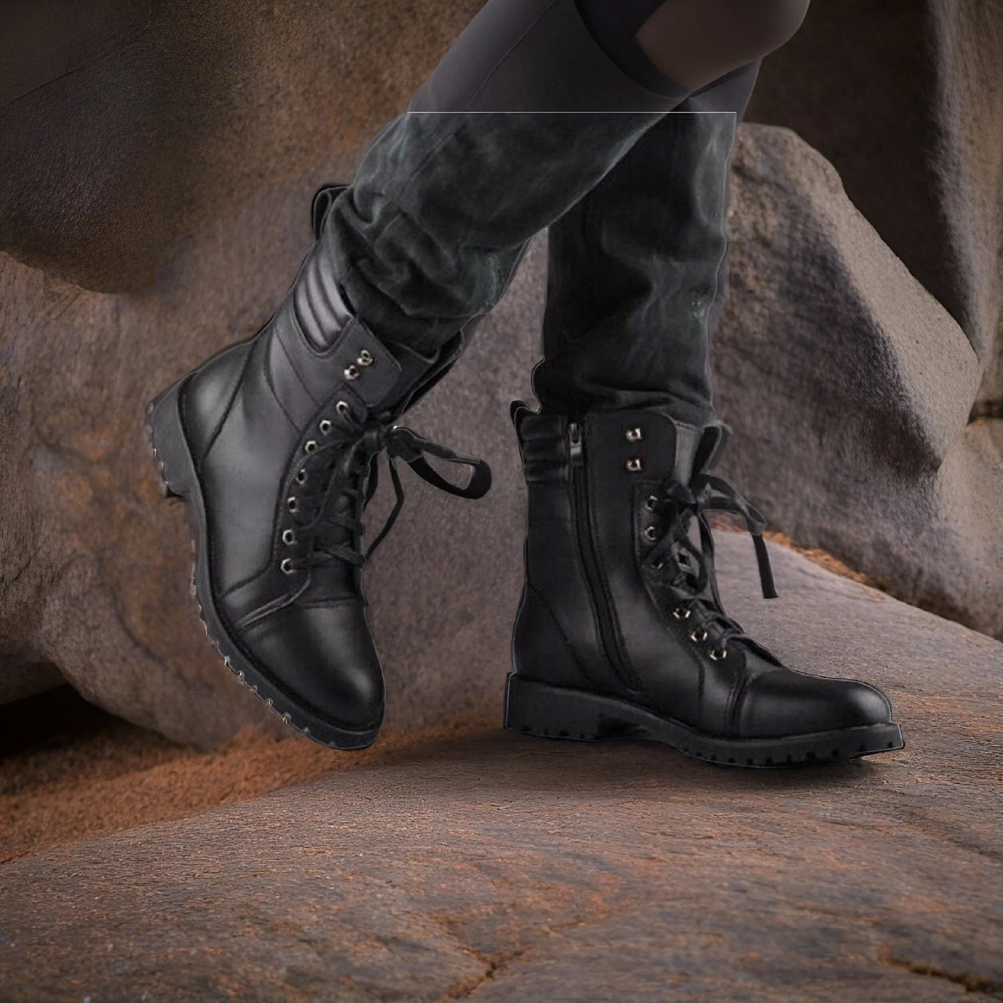 Handmade men black military boots, dress formal boots for men, leather lace up Boots Men
