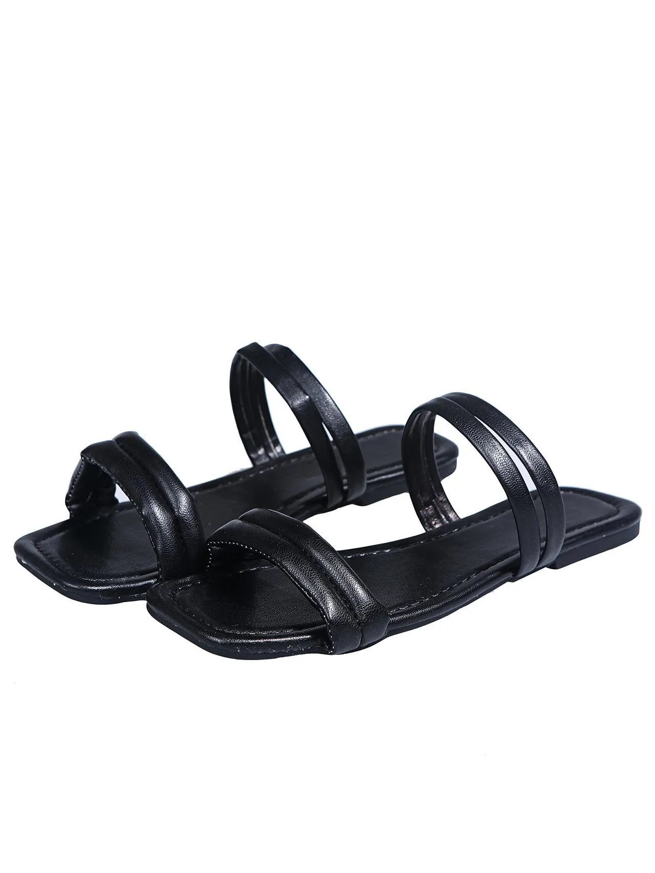 Hot sale flat square toe two-wear sandals