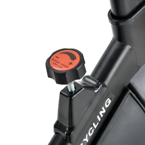 Indoor Cycling Bike Trainer with Belt Drive System & LCD Monitor, Exercise Bike for for Home Workout(Black & Red)