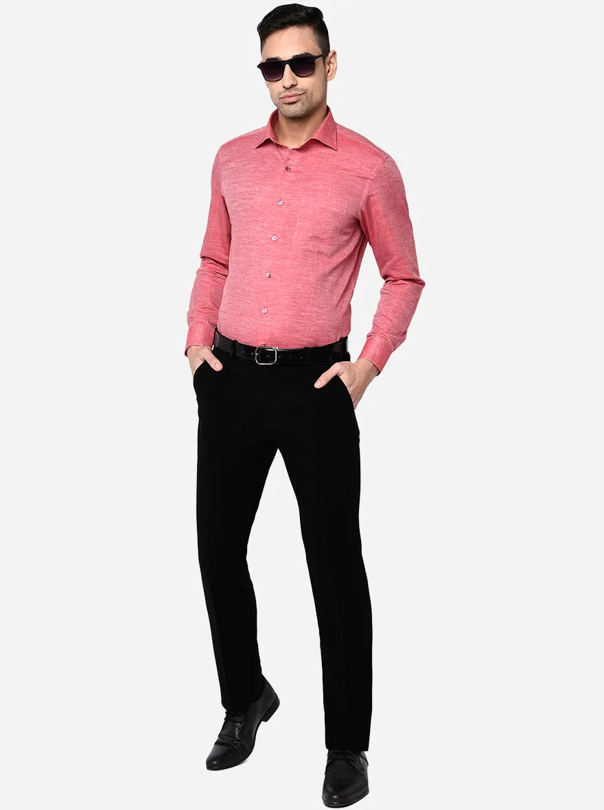 Island Pink Solid Slim Fit Formal Shirt | Metal