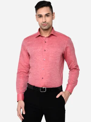 Island Pink Solid Slim Fit Formal Shirt | Metal