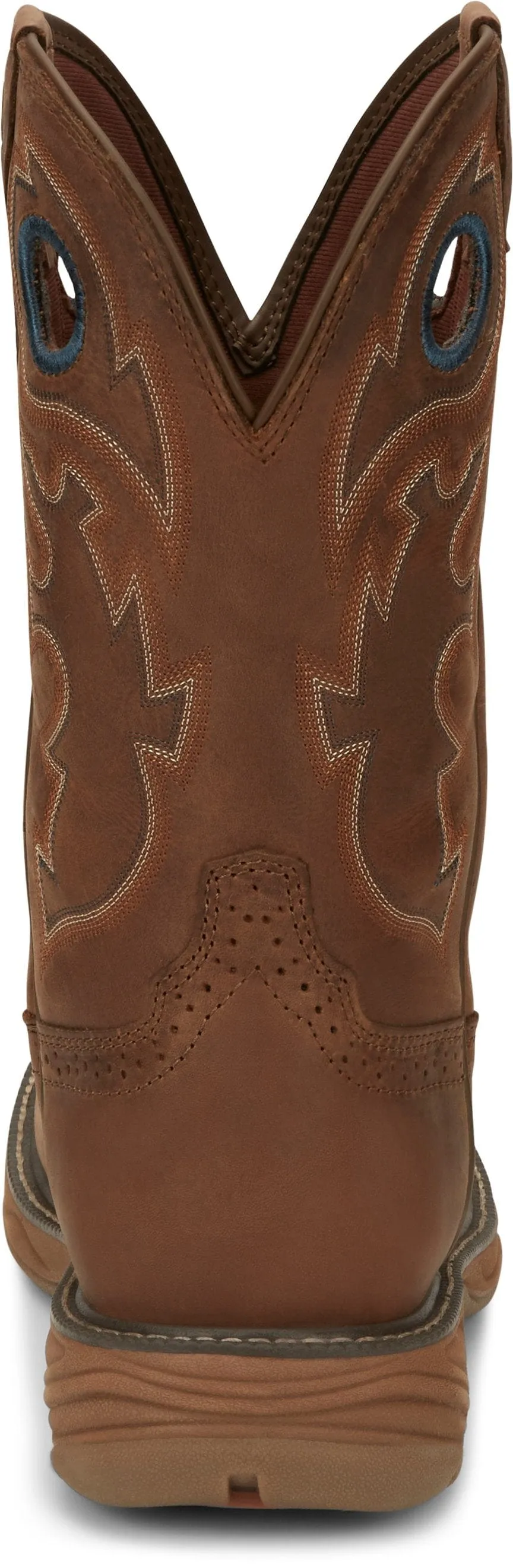 Justin Men's Stampede Rush Barley Brown Waterproof Non-Safety Round Toe Work Boots - SE4332