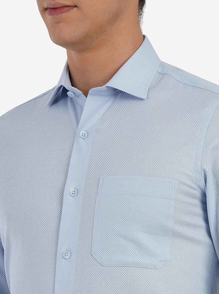 Light Blue Dobby Slim Fit Formal Shirt | JadeBlue