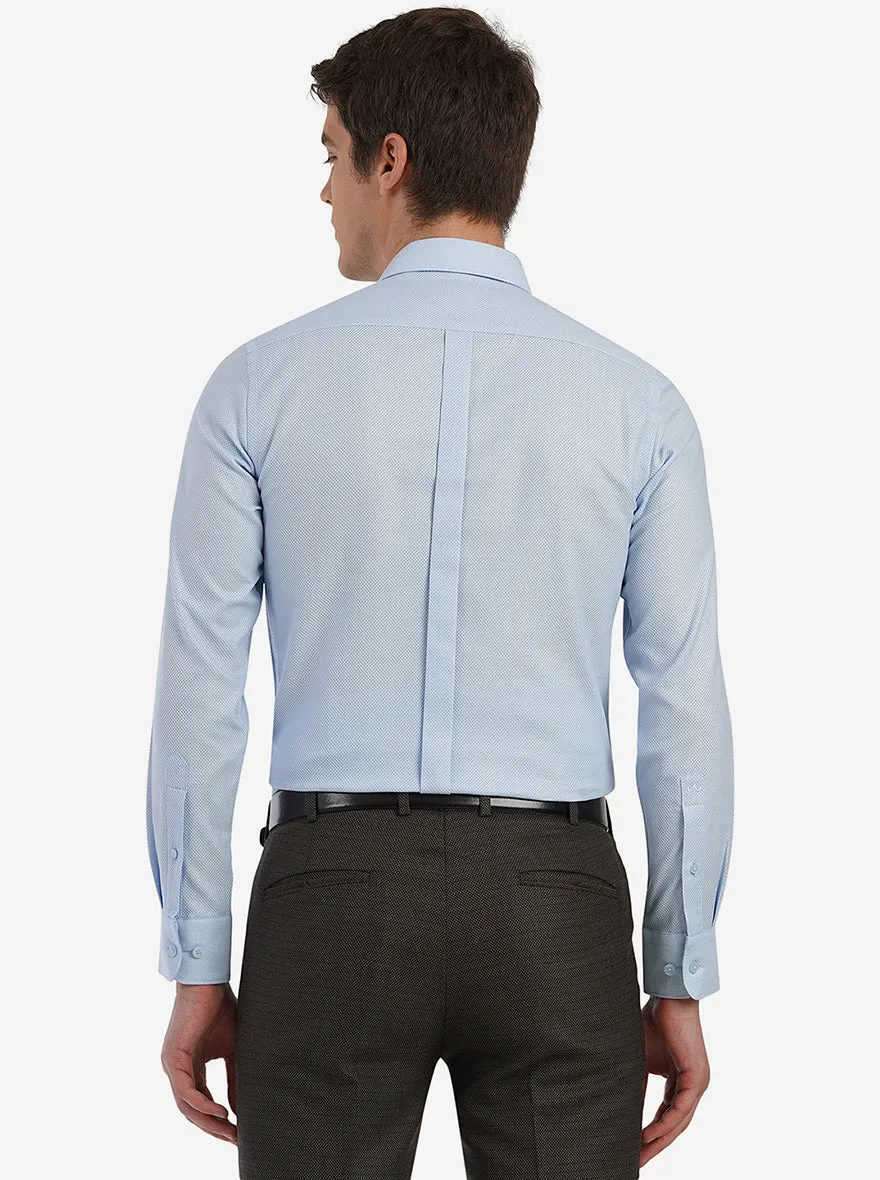 Light Blue Dobby Slim Fit Formal Shirt | JadeBlue