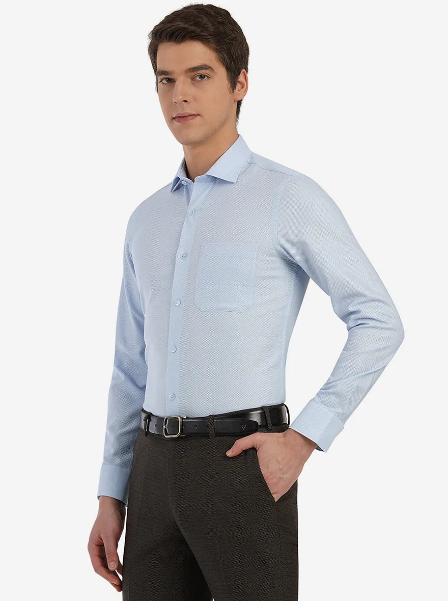 Light Blue Dobby Slim Fit Formal Shirt | JadeBlue