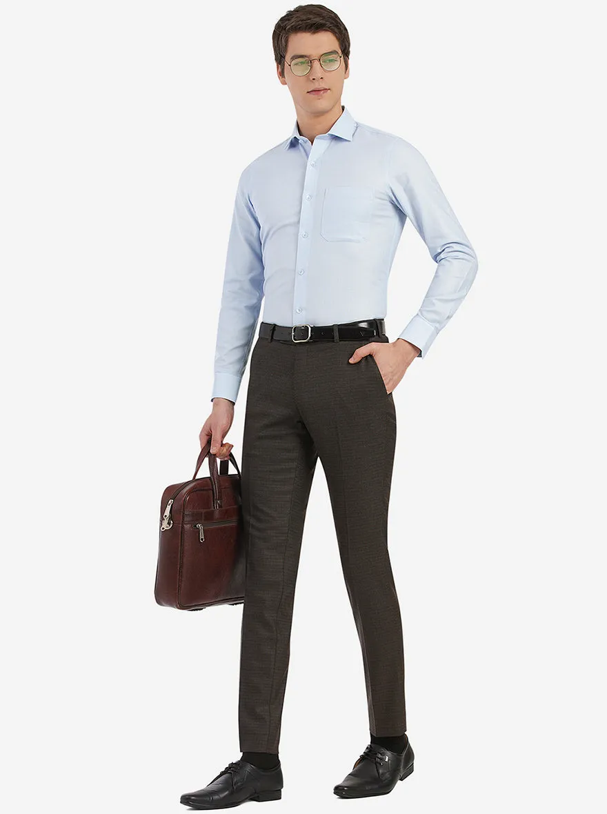 Light Blue Dobby Slim Fit Formal Shirt | JadeBlue