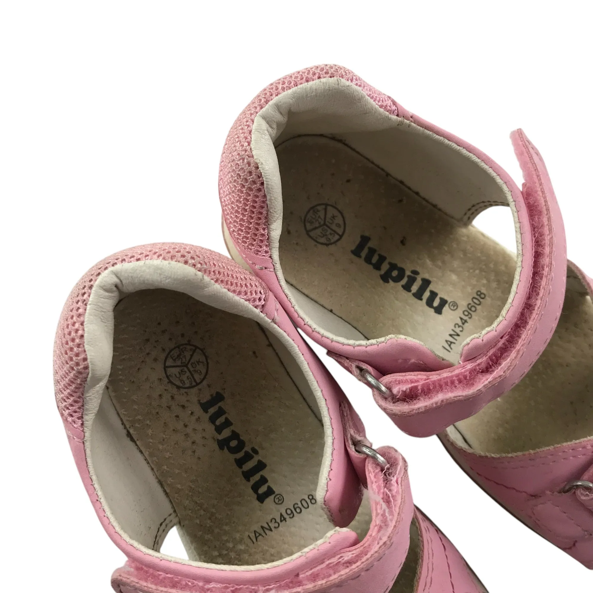Lupilu sandals shoe size 9 kids pink with hook and loop straps