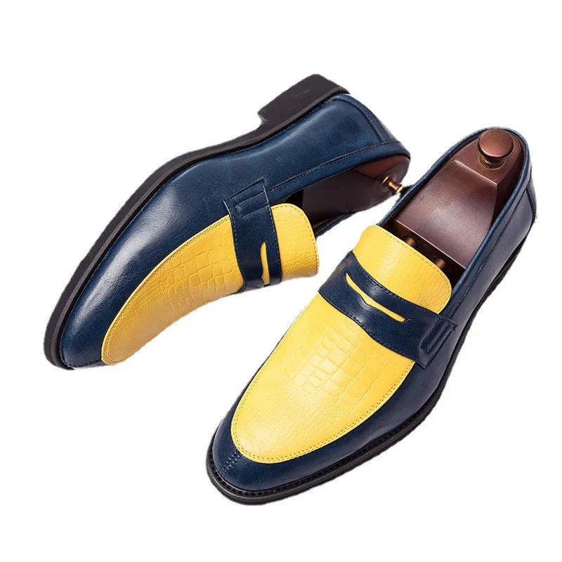 Men's large British pointy men's shoes one foot casual heightening shoes new thick soled wear-resistant shoes