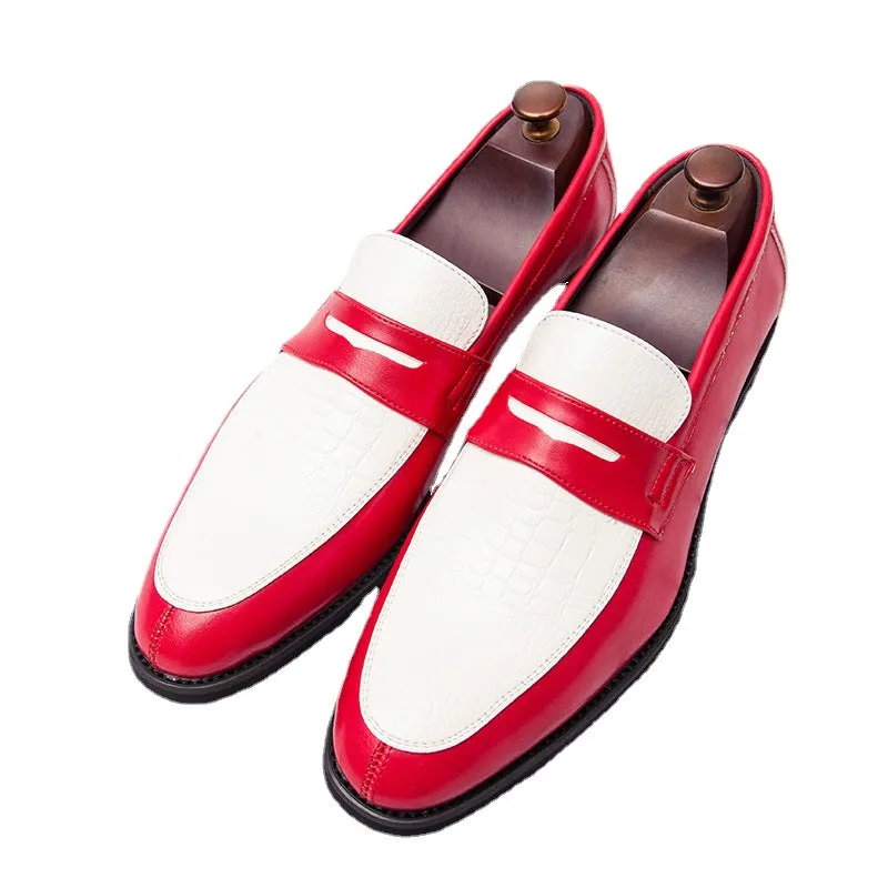 Men's large British pointy men's shoes one foot casual heightening shoes new thick soled wear-resistant shoes