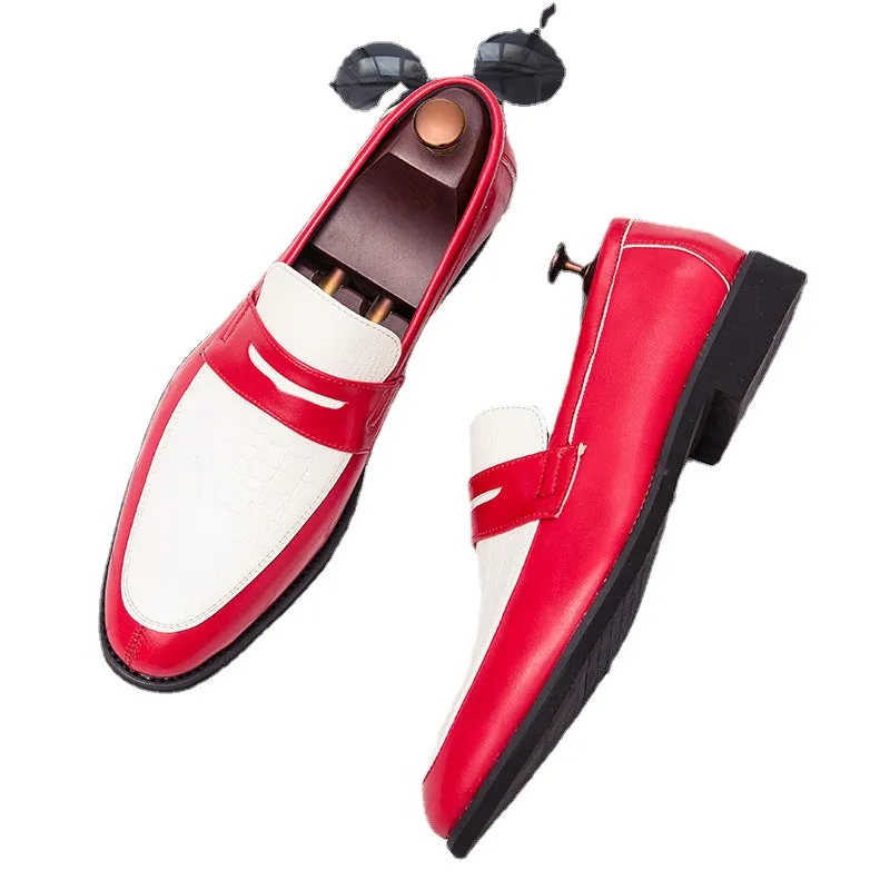 Men's large British pointy men's shoes one foot casual heightening shoes new thick soled wear-resistant shoes