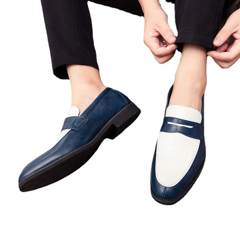 Men's large British pointy men's shoes one foot casual heightening shoes new thick soled wear-resistant shoes