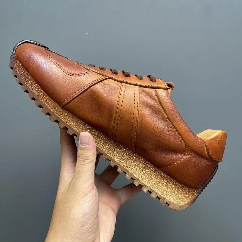 Men's retro genuine leather lightweight sports casual shoes