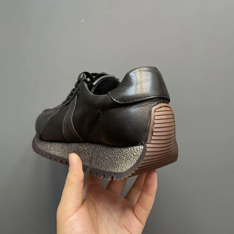 Men's retro genuine leather lightweight sports casual shoes