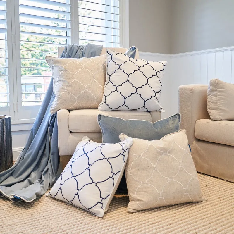 Mirage Haven Link Linen and White 50x50cm Cushion Cover