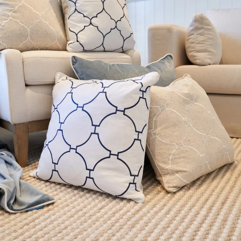 Mirage Haven Link Linen and White 50x50cm Cushion Cover