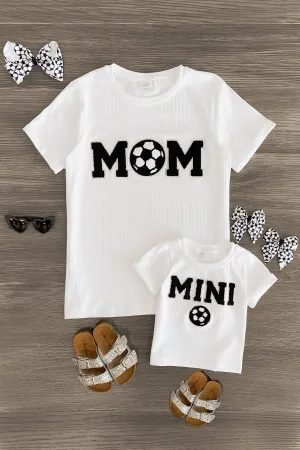 Mom & Me - "Mom & Mini" Soccer Chenille Patch Top Mom & Me - "Mom & Mini" Soccer Chenille Patch Top