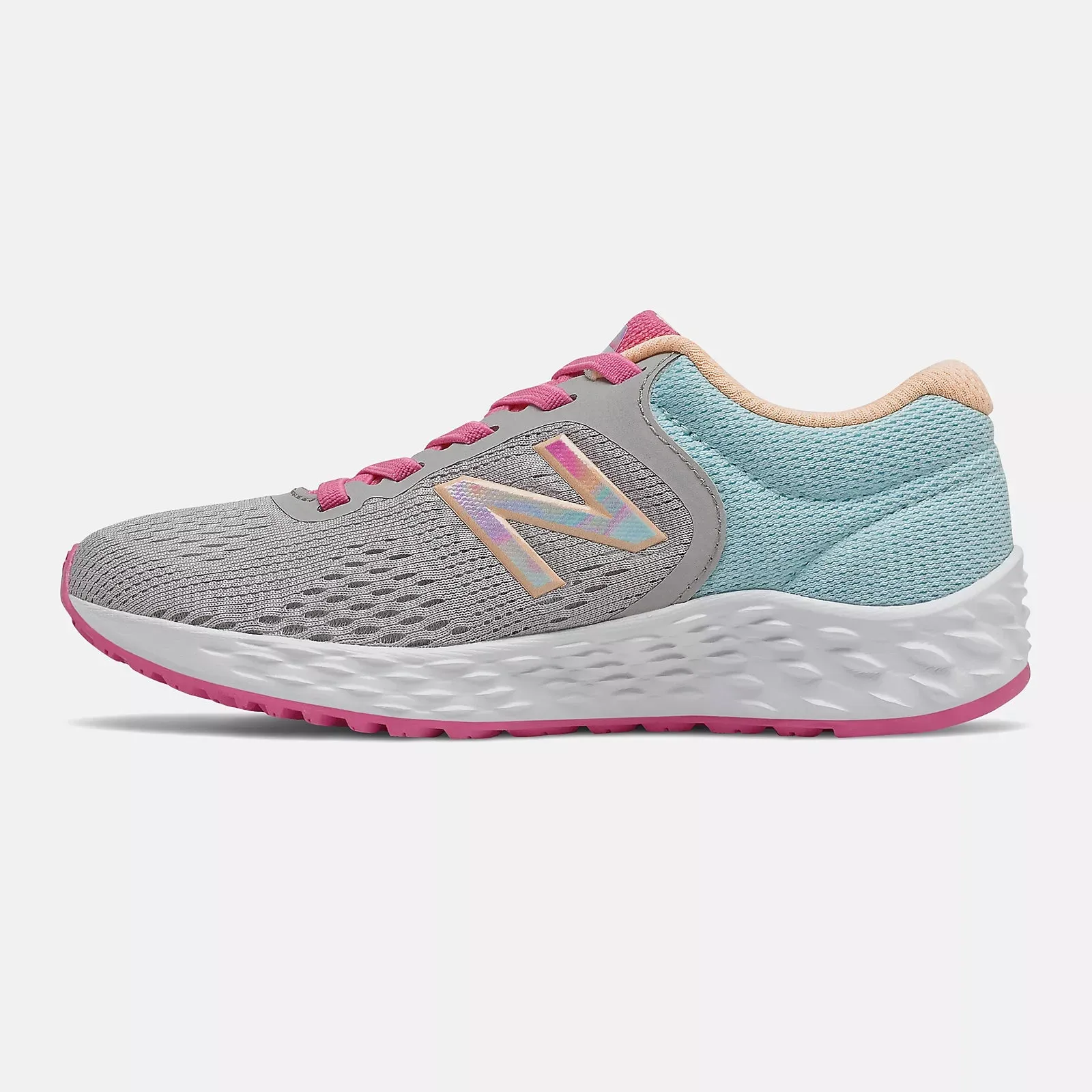 New Balance Kids Arishi v2 Lace Up  Running Shoes Rain Cloud / Pale Blue / White