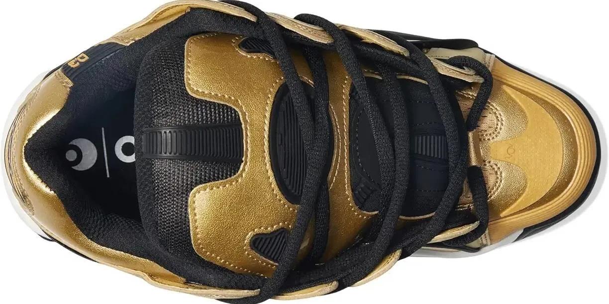 Osiris D3 2001 Gold Black White Mens Skate Trainers Shoes