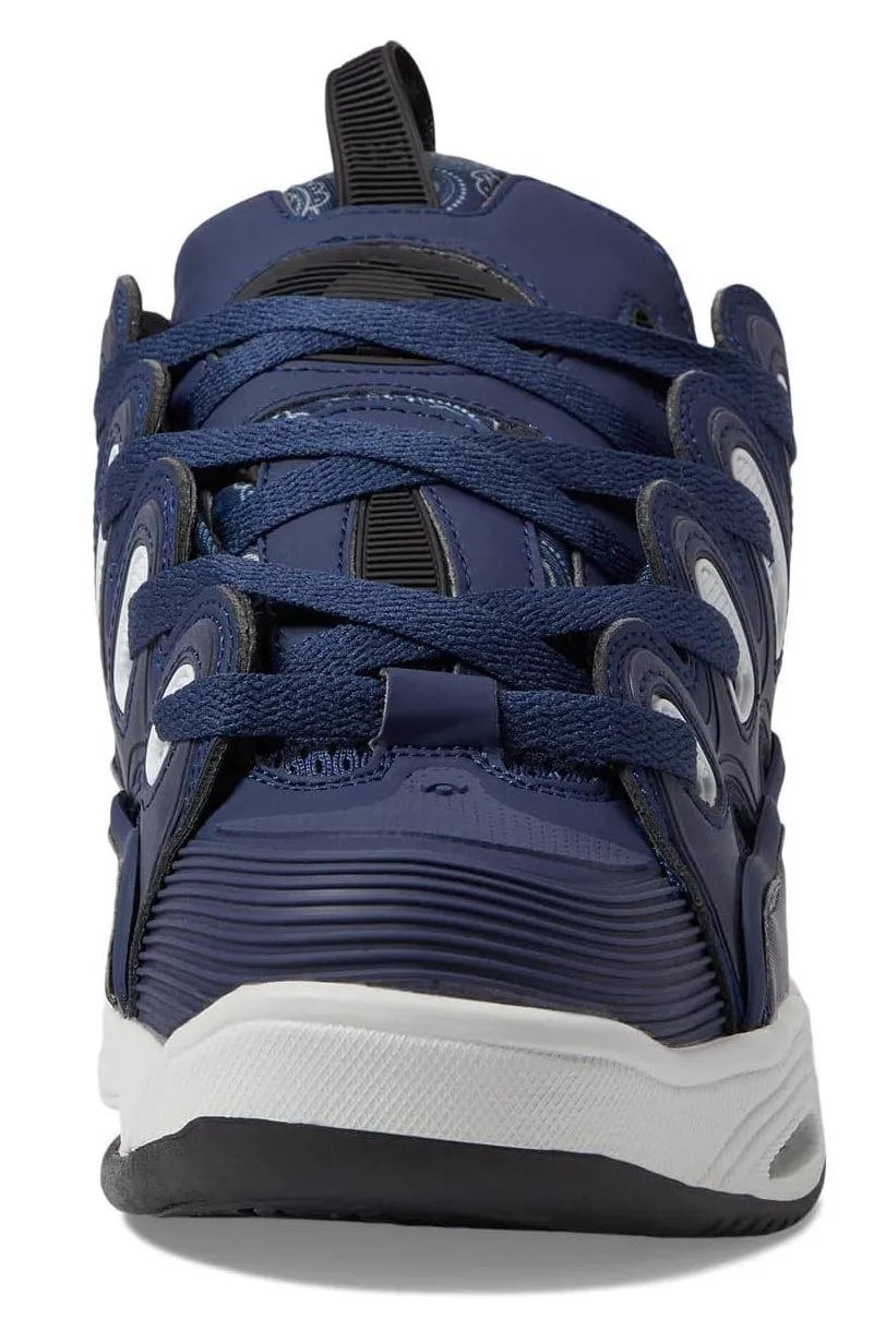 Osiris D3 2001 Navy Red Paisley Mens Skate Trainers Shoes