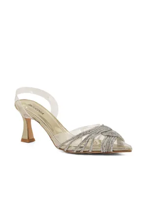 Party Wear Sling Back I47222-Golden