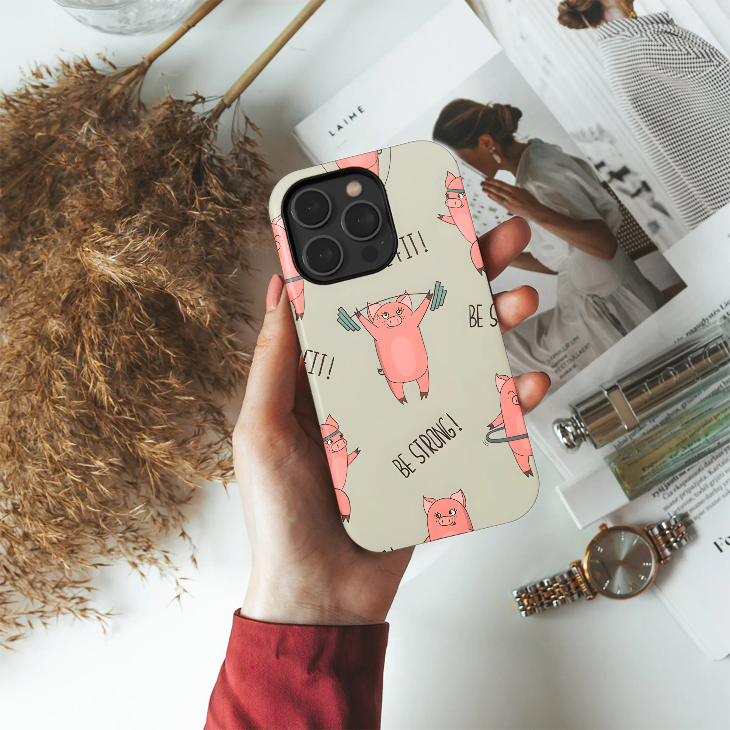 Pig Exercise GYM Phone Case iPhone Samsung Cover Pixel 2711