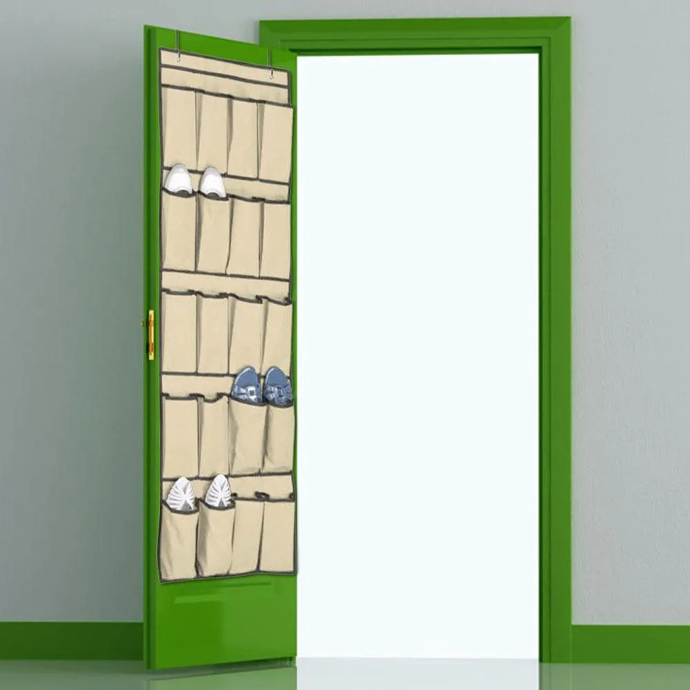 Premium 20 Pair Over Door Hanging Shoe Organizer Rack