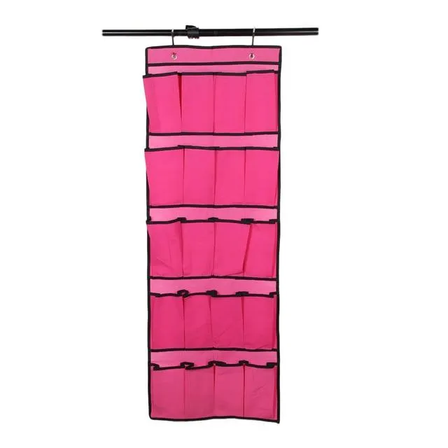 Premium 20 Pair Over Door Hanging Shoe Organizer Rack