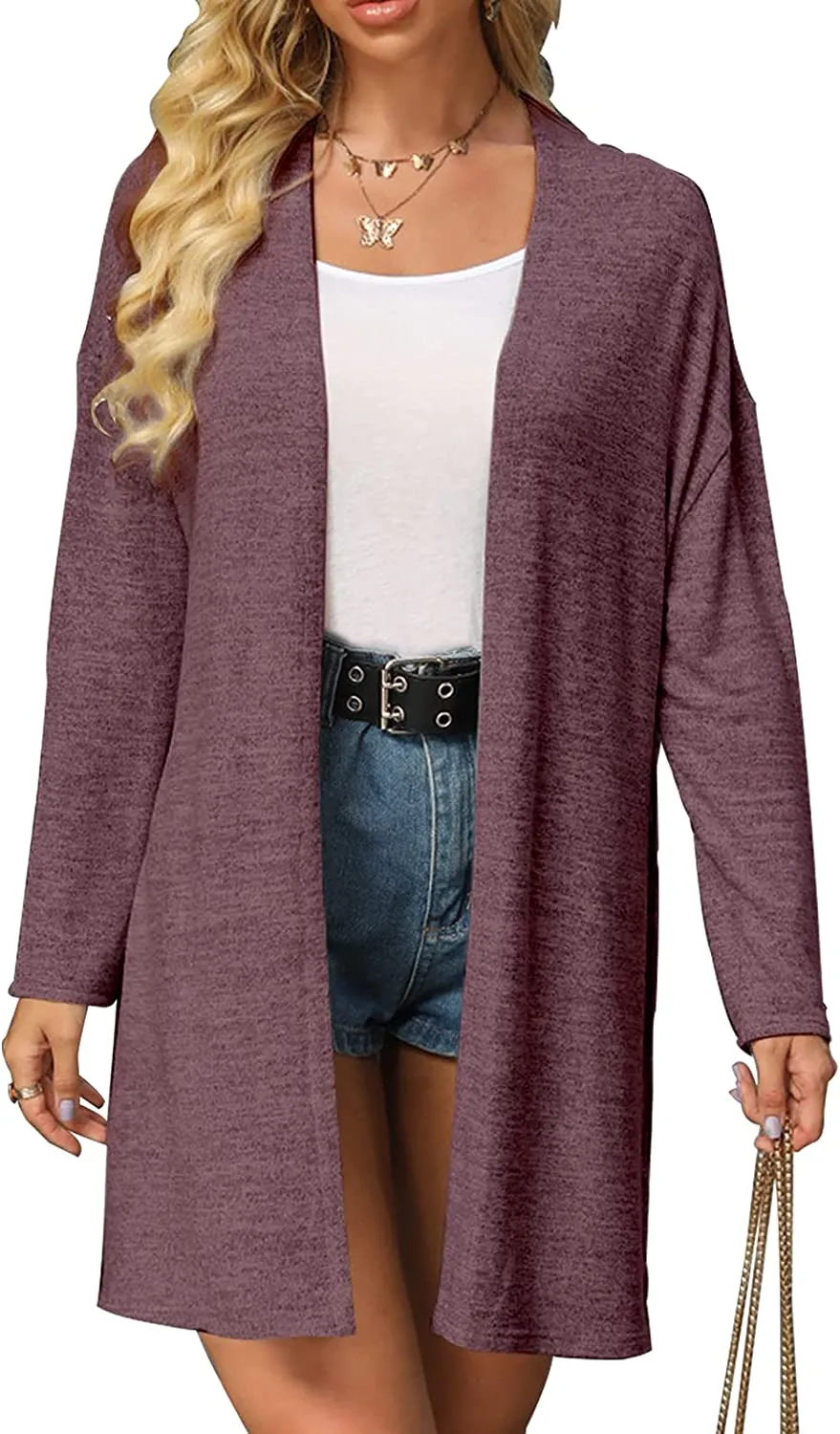 Queen Women’s Open Front Cardigan Button Down Knitted Cardigan