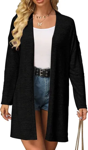 Queen Women’s Open Front Cardigan Button Down Knitted Cardigan