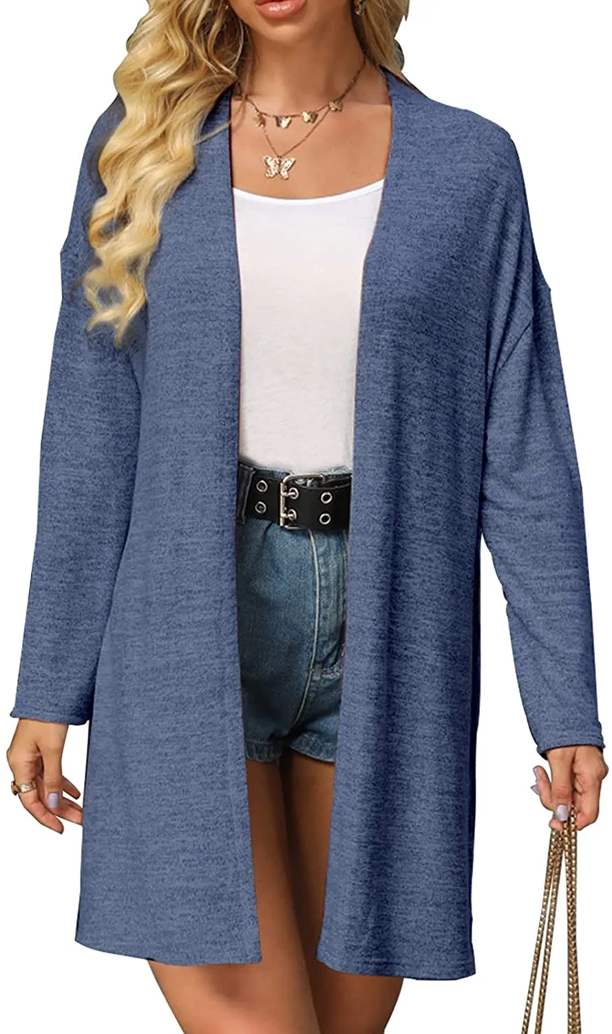 Queen Women’s Open Front Cardigan Button Down Knitted Cardigan